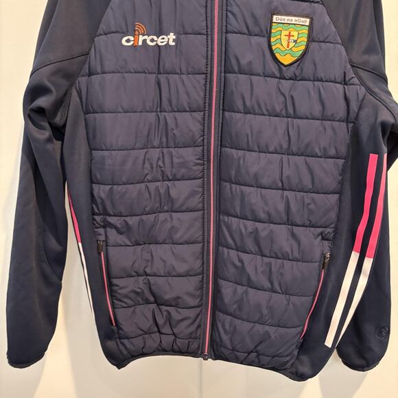 Donegal Puffer Jacket Youth Age 13 Navy Pink GAA Gaelic Football Full Zip Soccer - Picture 6 of 16